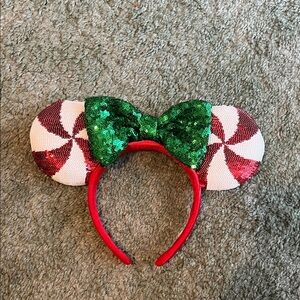 Holiday Minnie Ears Red and Green Sequin Headband